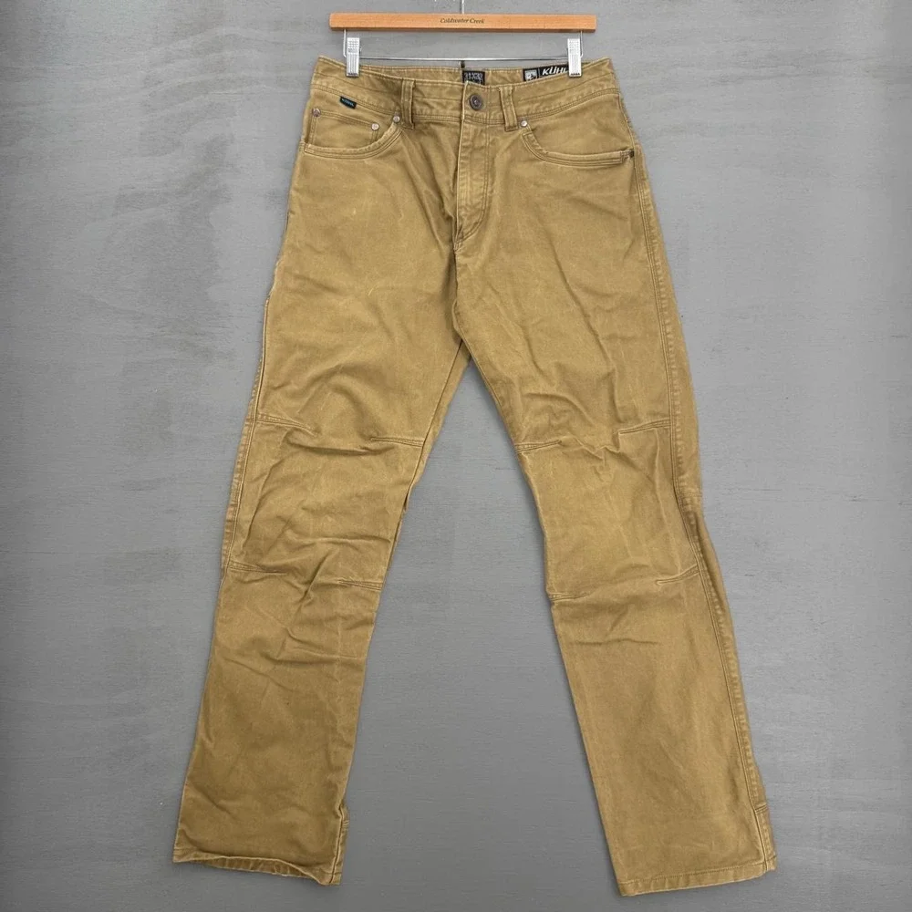 Kuhl Rydr Pants Tan Articulated Knee Cotton Blend Hiking Thick 31 x 32